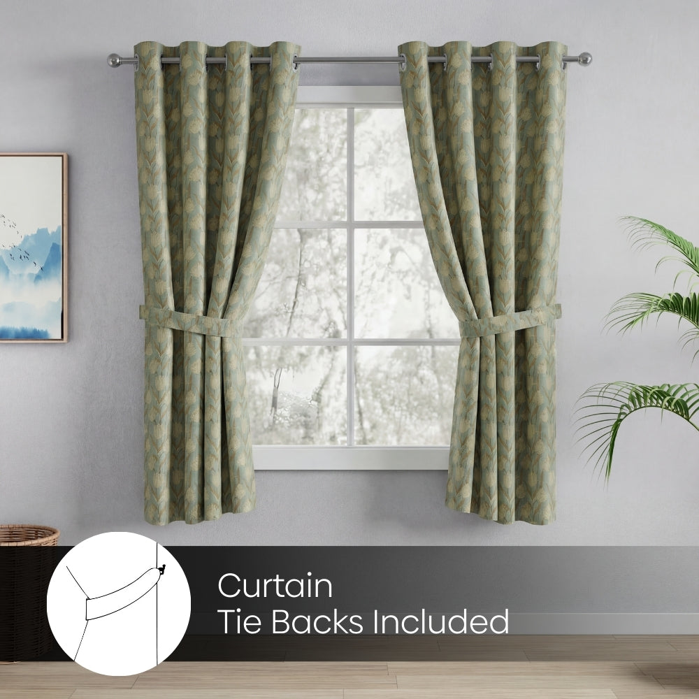 Blackout Digital Printed Pack Of 2 Curtain, Mist