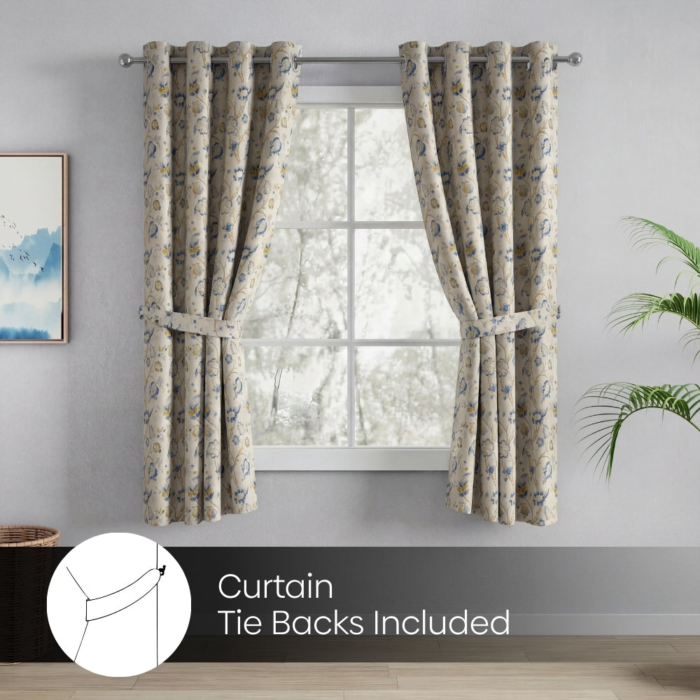 Blackout Digital Printed Pack Of 2 Curtain, Blue