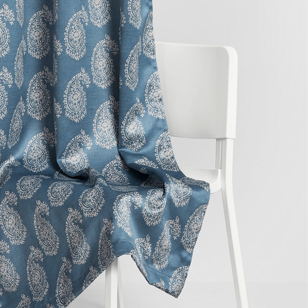 Blackout Digital Printed Pack Of 2 Curtain, Pale Blue
