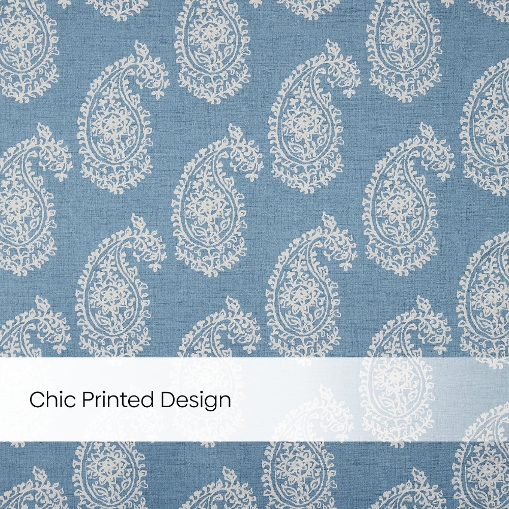 Blackout Digital Printed Pack Of 2 Curtain, Pale Blue