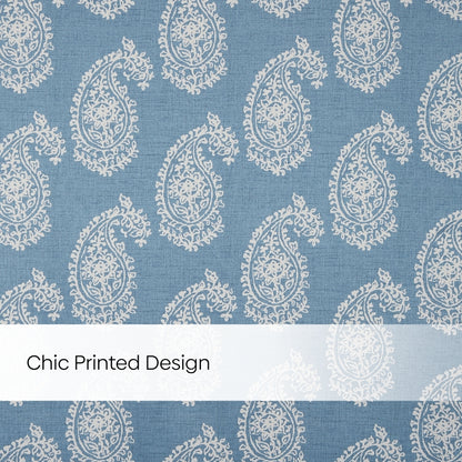 Blackout Digital Printed Pack Of 2 Curtain, Pale Blue