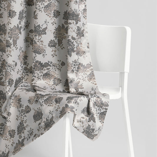 Blackout Digital Printed Pack Of 2 Curtain Chateau Botanique, Ash