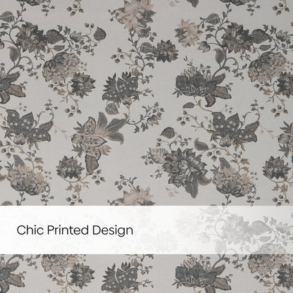 Blackout Digital Printed Pack Of 2 Curtain Chateau Botanique, Ash