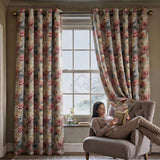 Floral Canvas Blackout Printed Curtain Pack Of 2, Multicolor