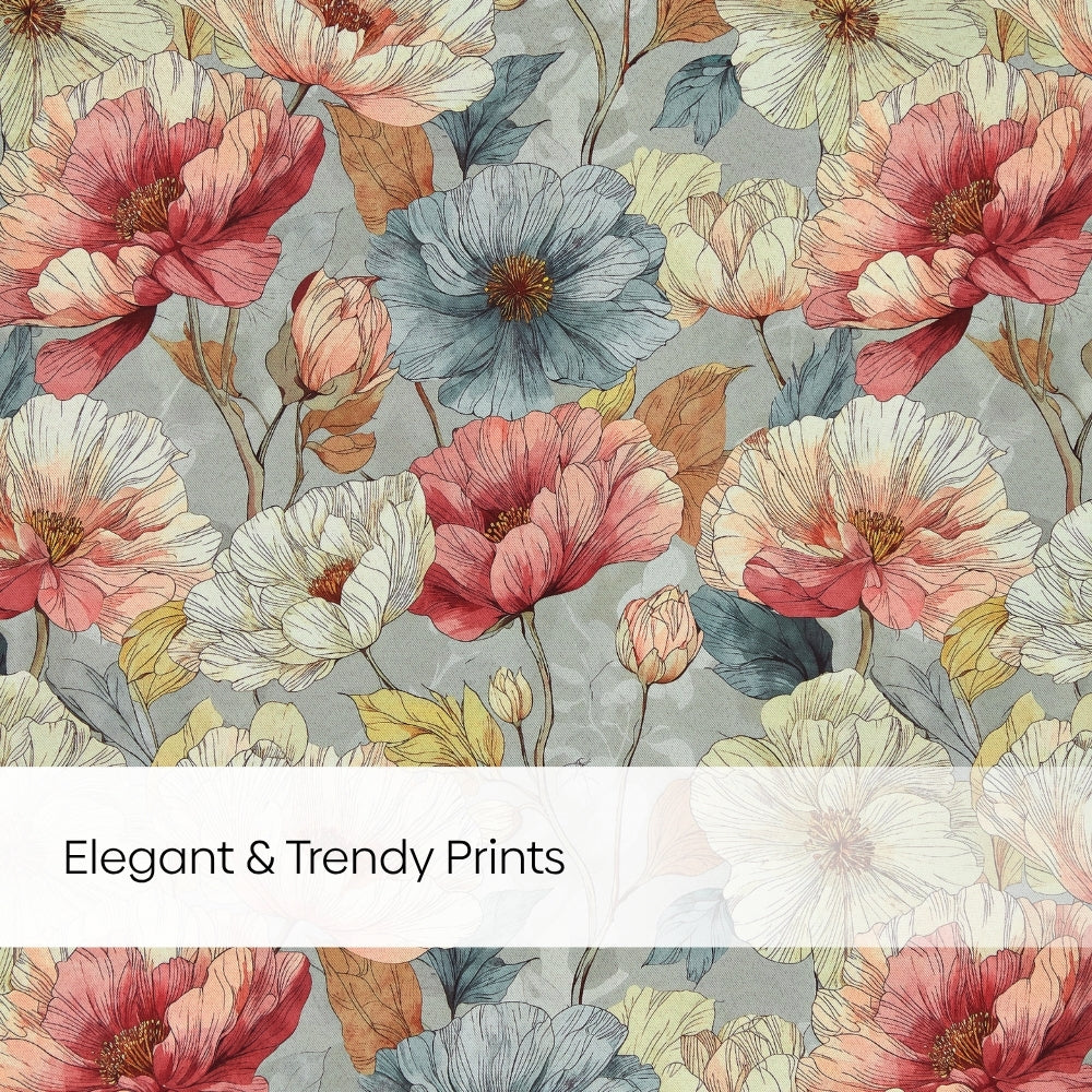 Floral Canvas Blackout Printed Curtain Pack Of 2, Multicolor