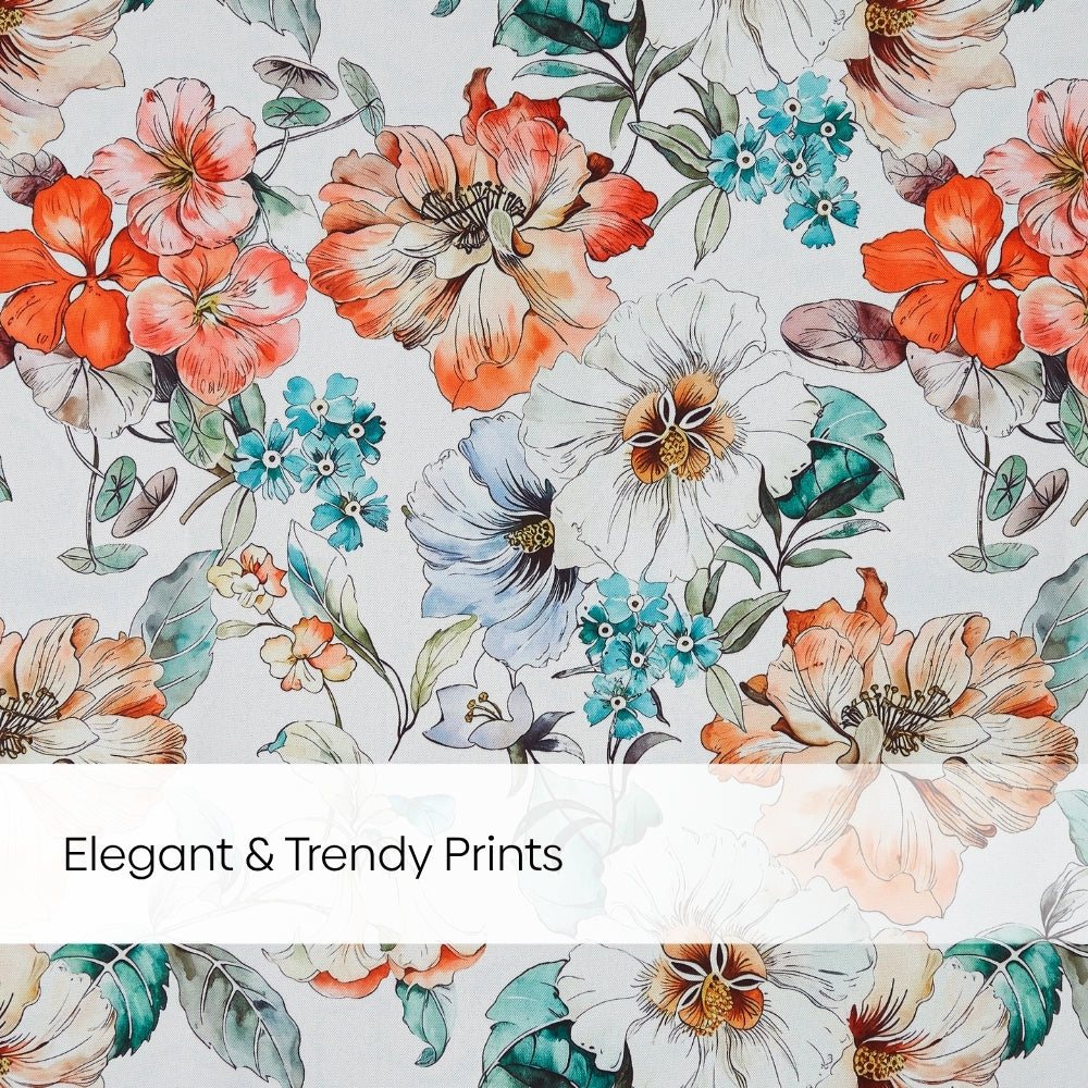 Floral Cascade Blackout Printed Curtain Pack Of 2, Multicolor