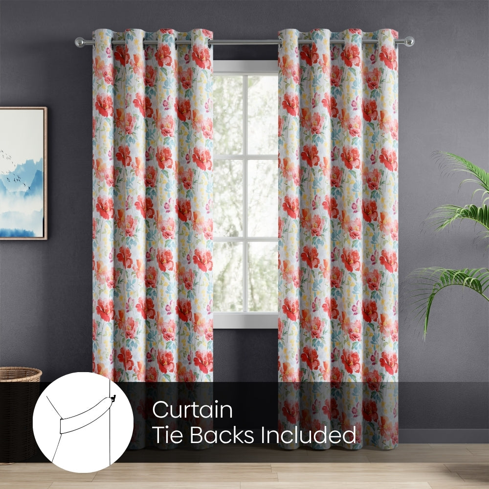 Bloom Symphony Blackout Printed Curtain Pack Of 2, Multicolor