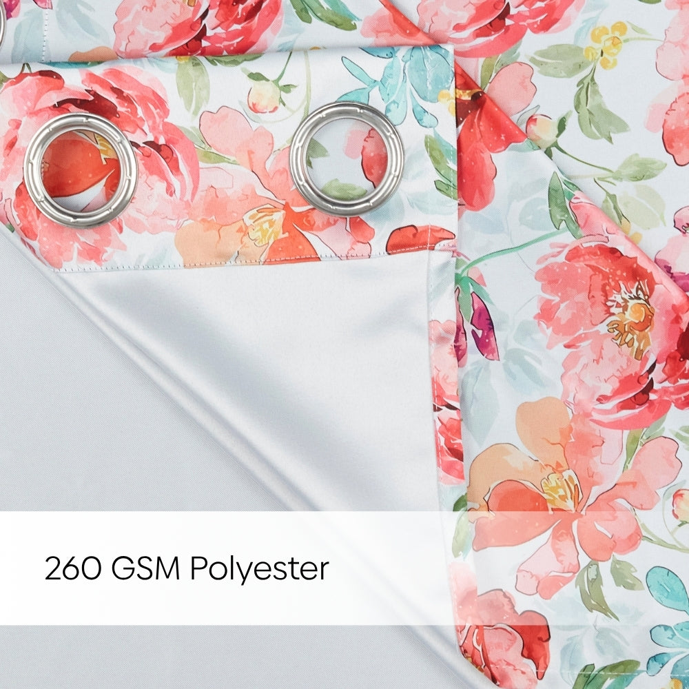 Bloom Symphony Blackout Printed Curtain Pack Of 2, Multicolor