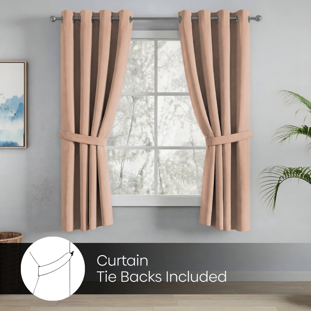 Blackout Solid Essential Drape Pack Of 2 Curtain, Peach