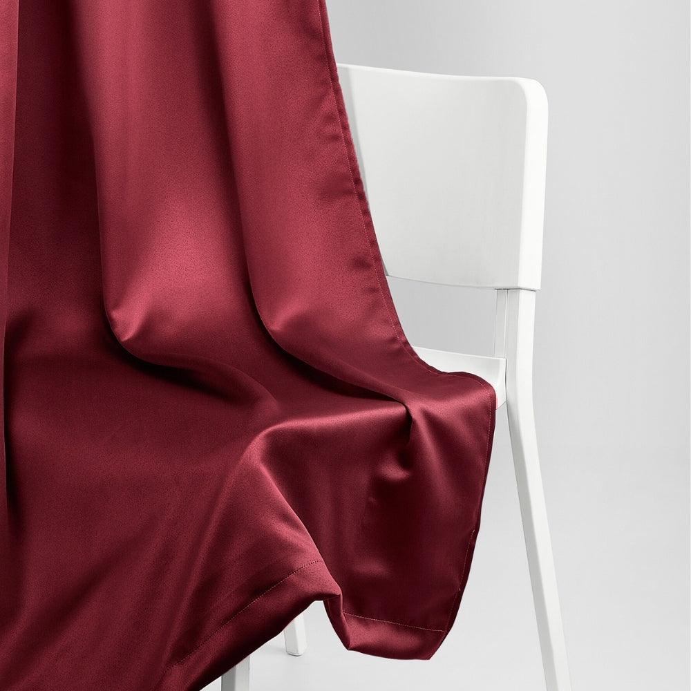 Blackout Solid Essential Drape Pack Of 2 Curtain, Crimson