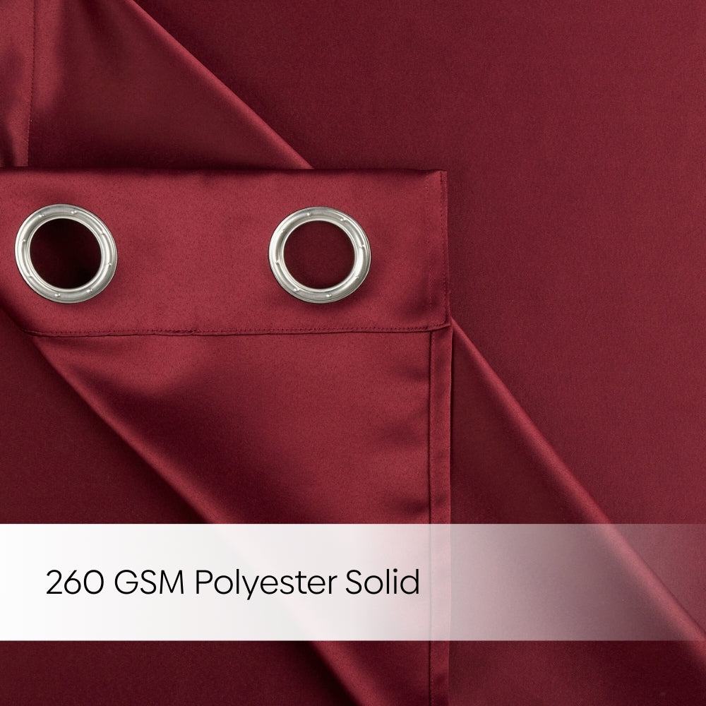 Blackout Solid Essential Drape Pack Of 2 Curtain, Crimson