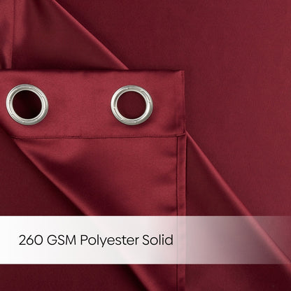 Blackout Solid Essential Drape Pack Of 2 Curtain, Crimson