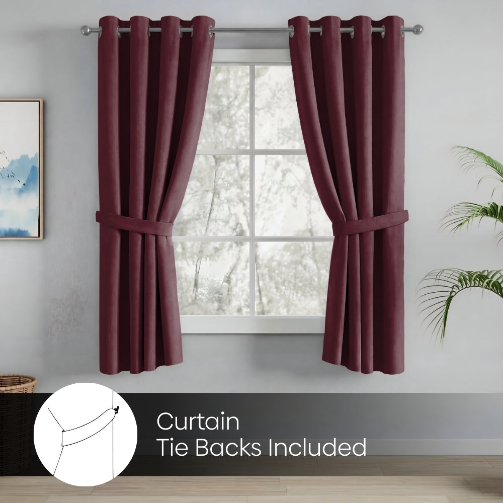 Blackout Solid Essential Drape Pack Of 2 Curtain, Wine