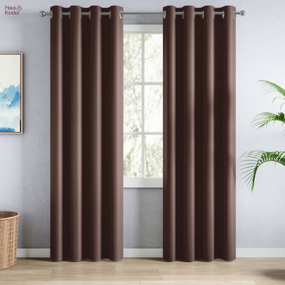 Blackout Solid Essential Drape Pack Of 2 Curtain, Mocha