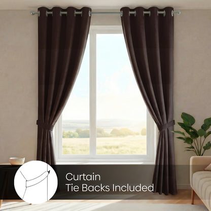 Blackout Solid Essential Drape Pack Of 2 Curtain, Mocha