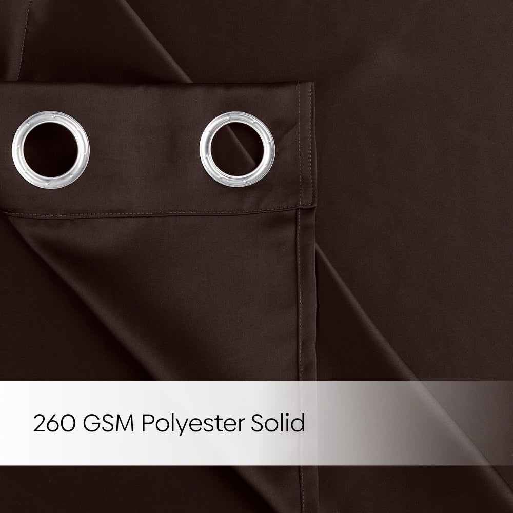 Blackout Solid Essential Drape Pack Of 2 Curtain, Mocha