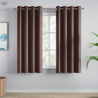 Blackout Solid Essential Drape Pack Of 2 Curtain, Mocha