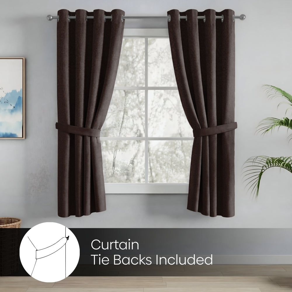 Blackout Solid Essential Drape Pack Of 2 Curtain, Mocha