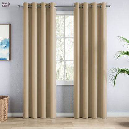 Blackout Solid Essential Drape Pack Of 2 Curtain, Beige