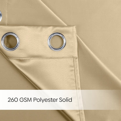 Blackout Solid Essential Drape Pack Of 2 Curtain, Beige