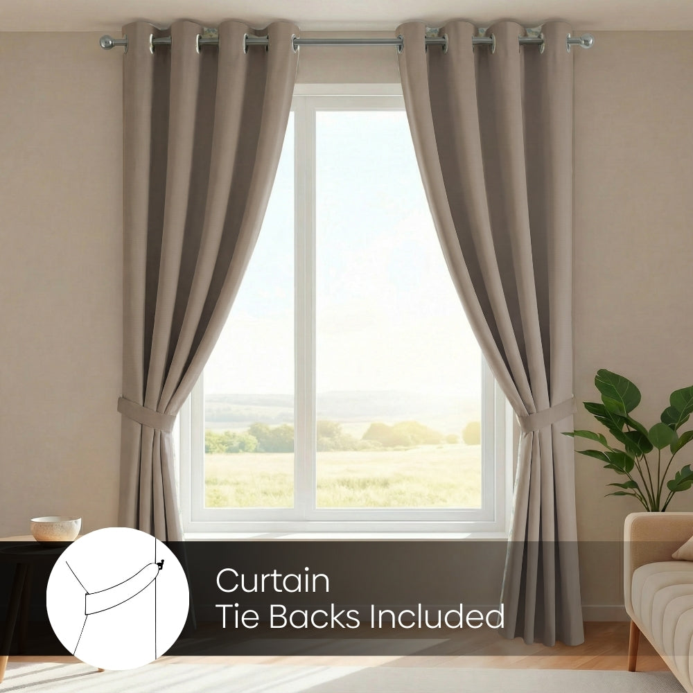 Blackout Solid Essential Drape Pack Of 2 Curtain, Metal Grey
