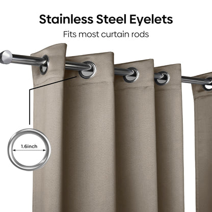 Blackout Solid Essential Drape Pack Of 2 Curtain, Metal Grey