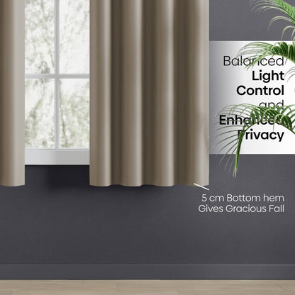 Blackout Solid Essential Drape Pack Of 2 Curtain, Metal Grey