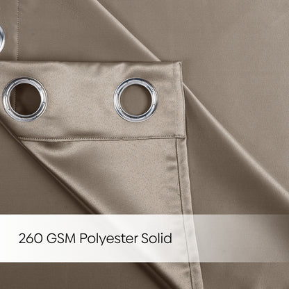 Blackout Solid Essential Drape Pack Of 2 Curtain, Metal Grey