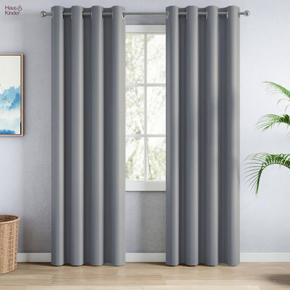 Blackout Solid Essential Drape Pack Of 2 Curtain, Cloud Grey