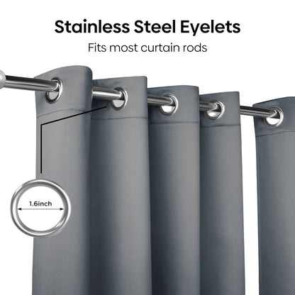 Blackout Solid Essential Drape Pack Of 2 Curtain, Cloud Grey