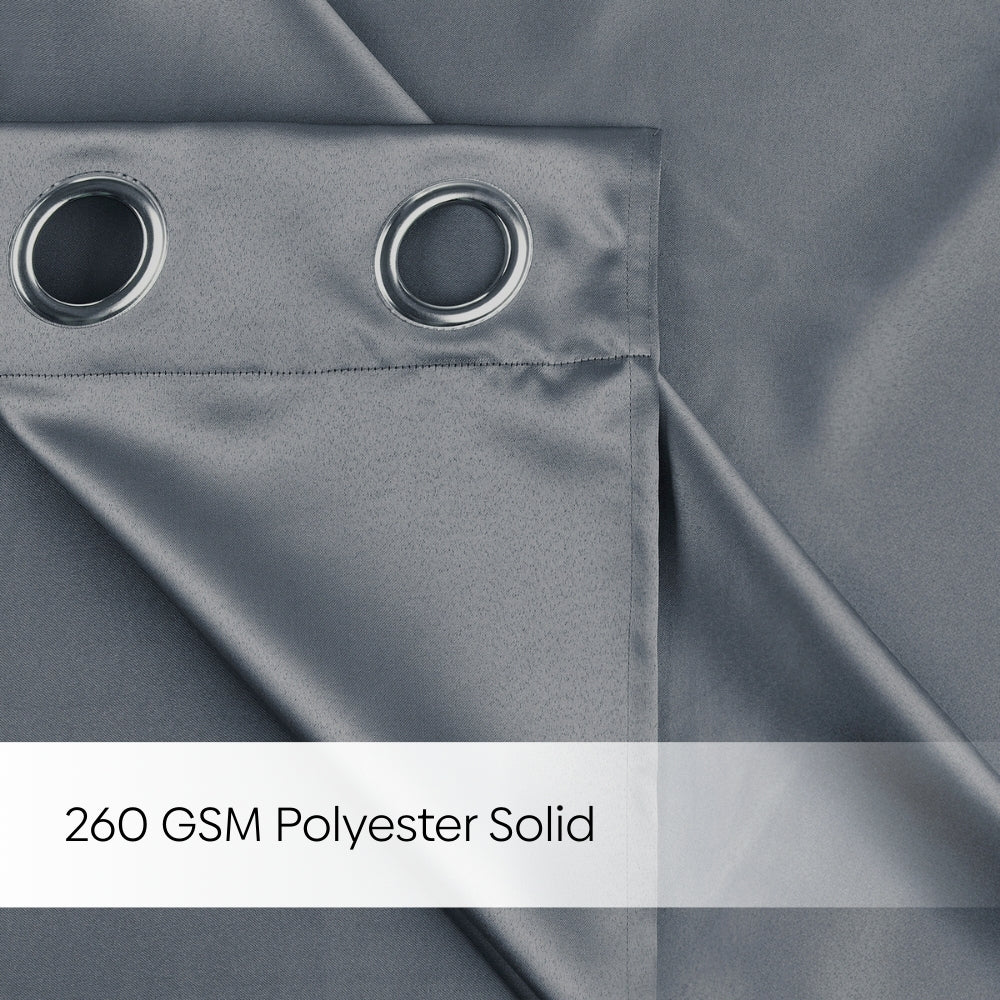 Blackout Solid Essential Drape Pack Of 2 Curtain, Cloud Grey