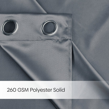 Blackout Solid Essential Drape Pack Of 2 Curtain, Cloud Grey