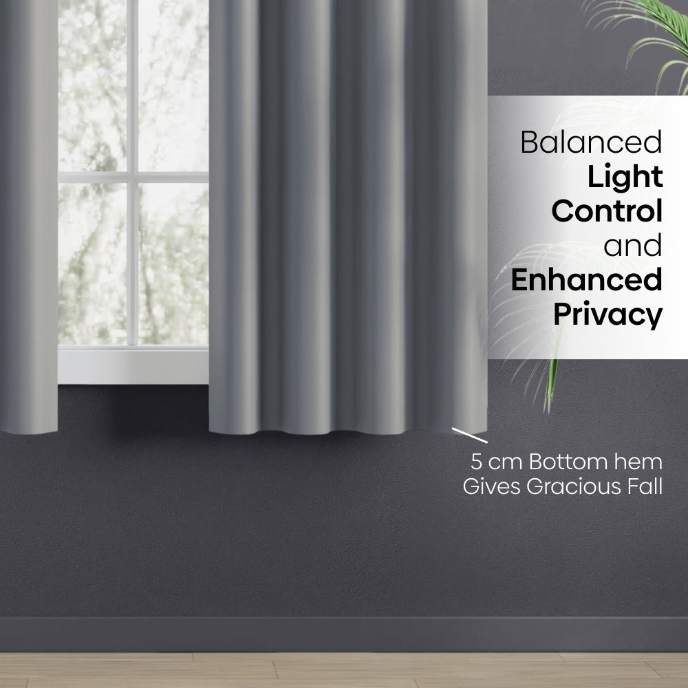 Blackout Solid Essential Drape Pack Of 2 Curtain, Cloud Grey