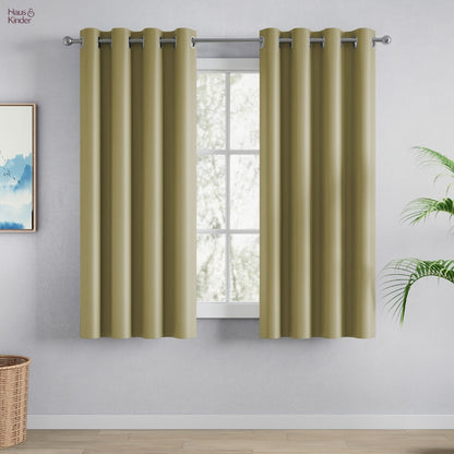 Blackout Solid Essential Drape Pack Of 2 Curtain, Pista Green