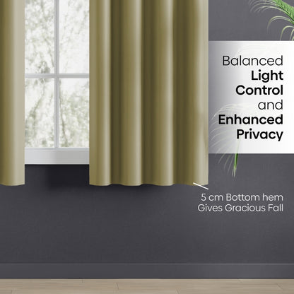 Blackout Solid Essential Drape Pack Of 2 Curtain, Pista Green