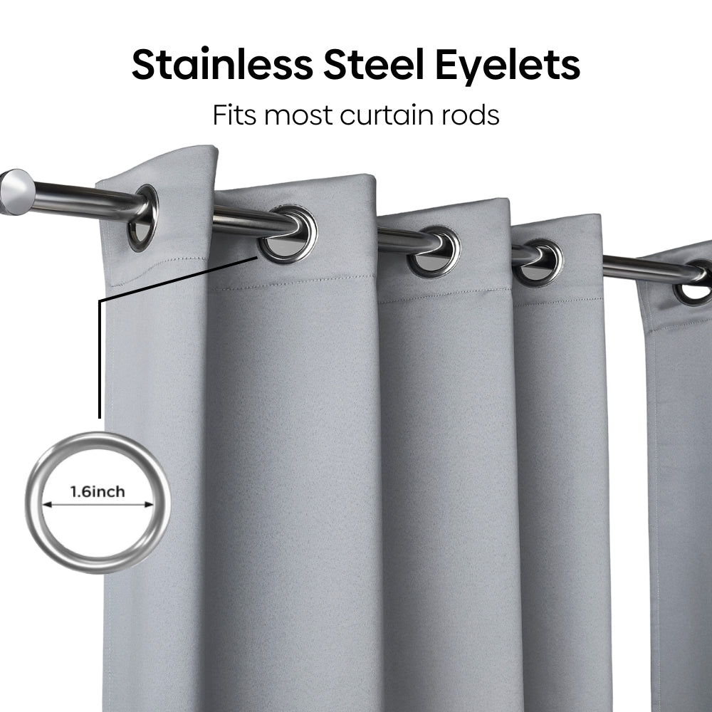 Blackout Solid Essential Drape Pack Of 2 Curtain, Ash Grey