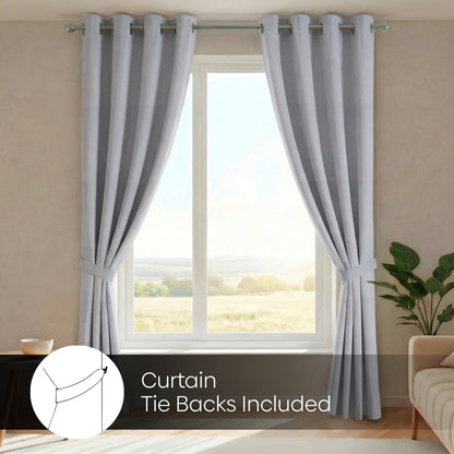 Blackout Solid Essential Drape Pack Of 2 Curtain, Ash Grey