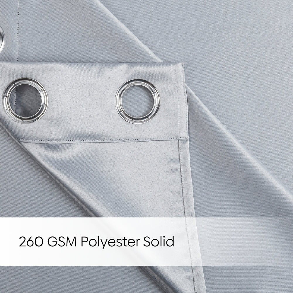 Blackout Solid Essential Drape Pack Of 2 Curtain, Ash Grey