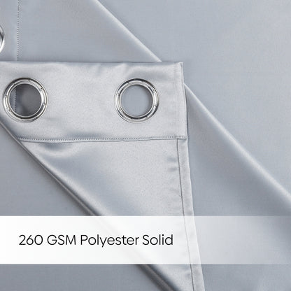 Blackout Solid Essential Drape Pack Of 2 Curtain, Ash Grey