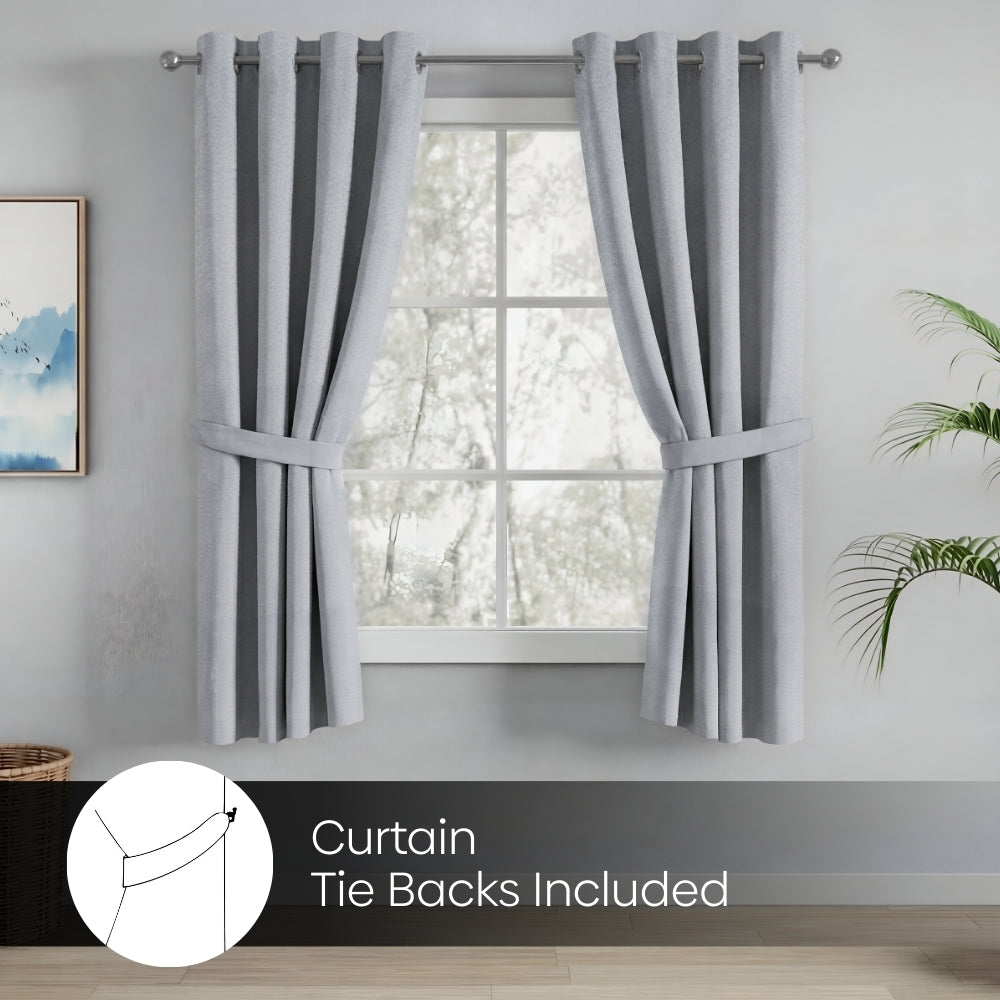 Blackout Solid Essential Drape Pack Of 2 Curtain, Ash Grey