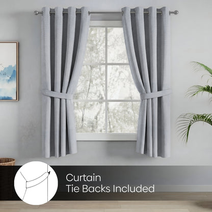 Blackout Solid Essential Drape Pack Of 2 Curtain, Ash Grey