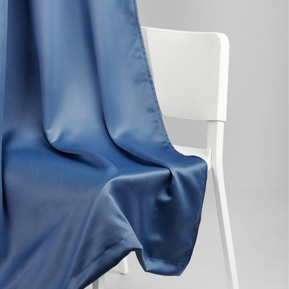 Blackout Solid Essential Drape Pack Of 2 Curtain, Chalk Blue