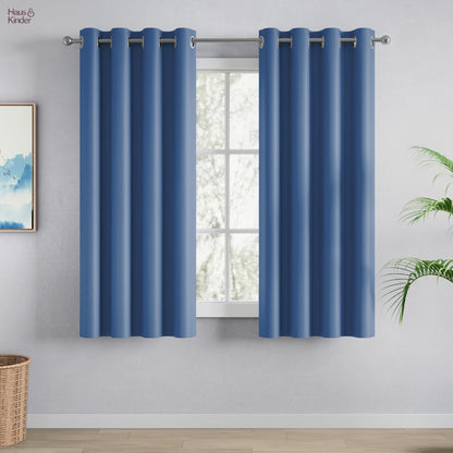 Blackout Solid Essential Drape Pack Of 2 Curtain, Chalk Blue
