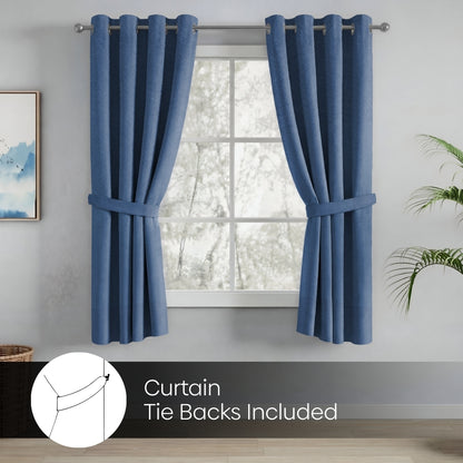 Blackout Solid Essential Drape Pack Of 2 Curtain, Chalk Blue