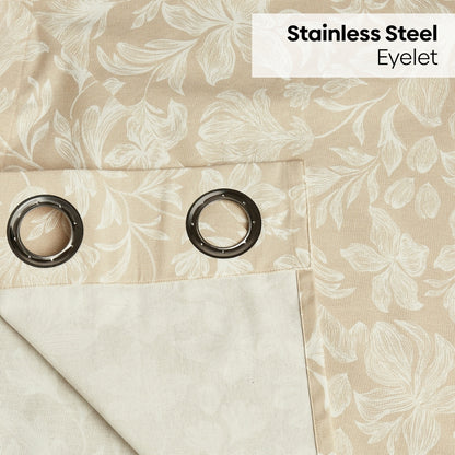 Cotton Printed Curtain Chalkflower, Beige