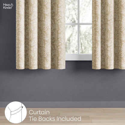 Cotton Printed Curtain Chalkflower, Beige