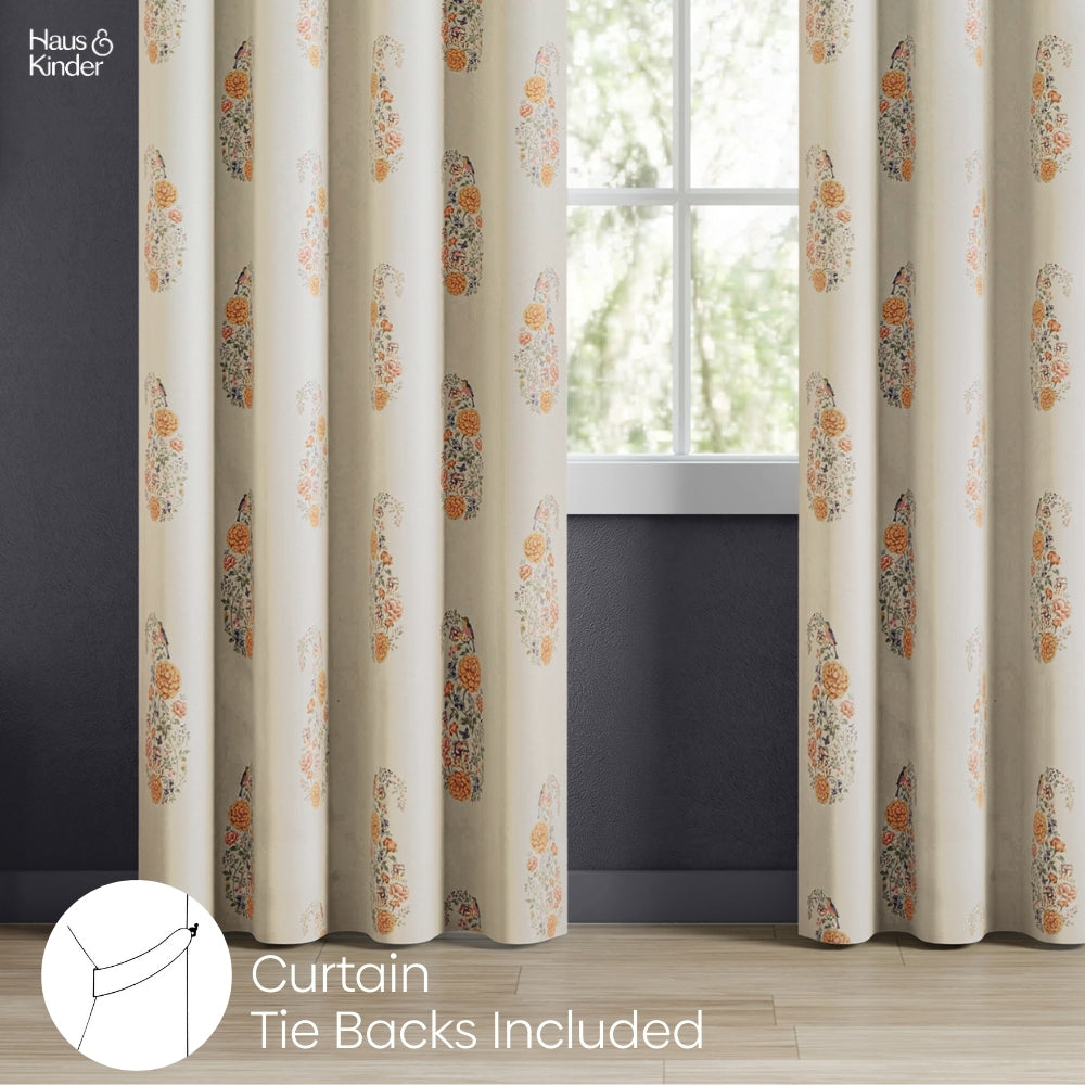 Cotton Printed Curtain Paisley, Multi