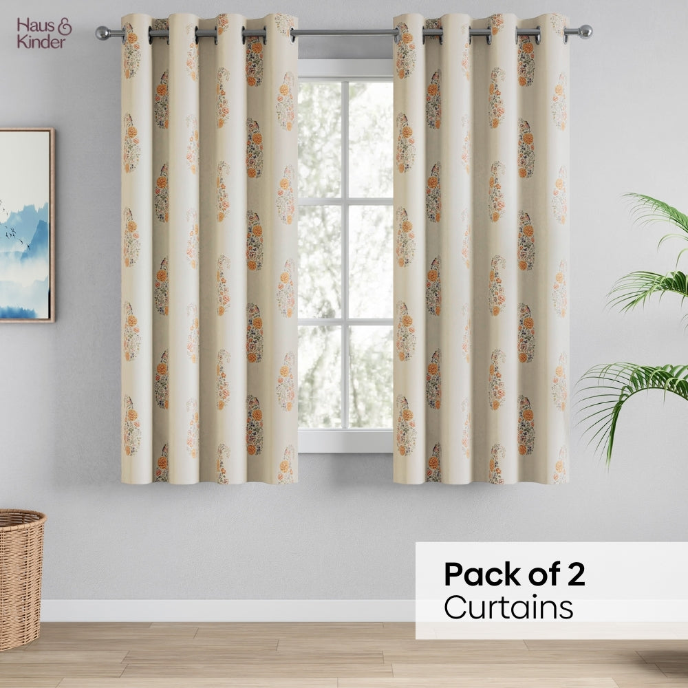Cotton Printed Curtain Paisley, Multi
