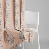 Cotton Printed Curtain Singing Rose, Blue