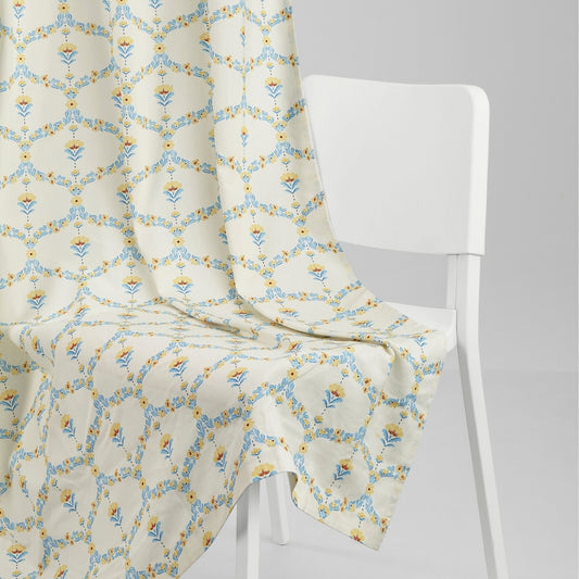 Cotton Printed Pack Of 2 Curtain Amber Vale, Blue